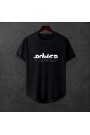  Unisex Oversize Modern Boy Pamuklu Etek Oval Siyah Baskili T-shirt